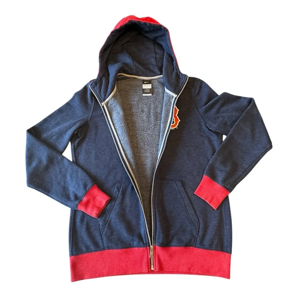 Boston Red Sox Nike Full Zip Hoodie Sweatshirt Red Blue with Zipper Women's XL